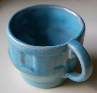Set of 2 RARE Vintage Frankoma Turquoise Blue Wagon Wheel Cups,  Flawless 6