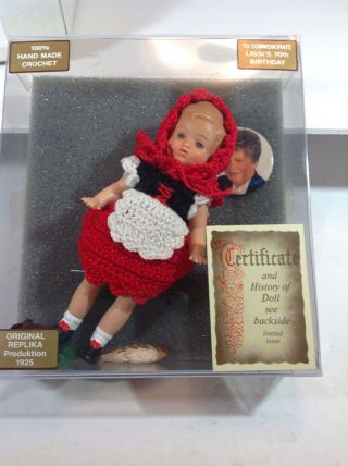 Vintage Lissi " Little Red Riding Hood " Doll With Certificate Nib & 1995 Rare