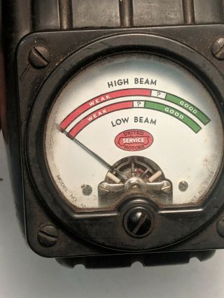 Vintage United Motors Service Beam Headlamp Tester Model 120 1940,  S Rare