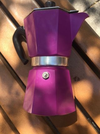 Bialetti Moka Color 6 Cup Purple Expresso Maker (rare) Hard To Find Color Version 2