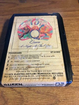 Queen A Night At The Opera Vintage Rare 8 Track Tape Late Nite Bargain