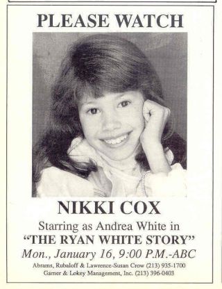 1989 Rare Nikki Cox " Ryan White Story " Fractional Pr Ad