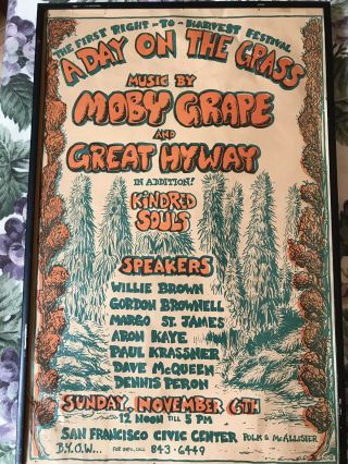 Rare - First Right - To - Harvest Festival,  A Day On The Grass,  Moby Grape Poster1977