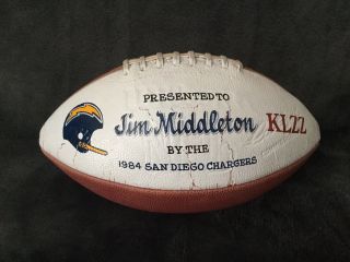 San Diego Chargers Game Game Ball Presentation 1984 Hall Of Fame Rare