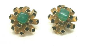Wild Rare Vintage 1966 Grosse Clip Earings - For Christian Dior Made In Germany