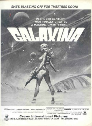 1980 Rare,  Sexy Dorothy Stratten " Galaxina " Promo Ad