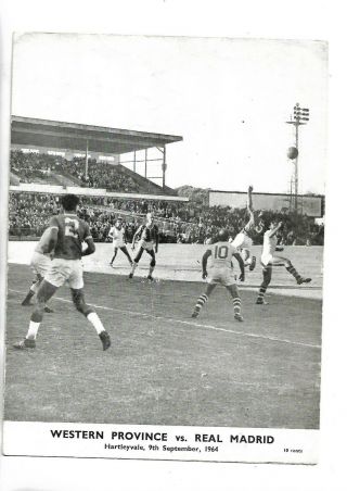 9/9/64 Very Rare In South Africa Western Province V Real Madrid