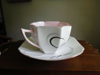 Rare Art Deco Queen Anne Shelley " Fantasy " Cup And Saucer