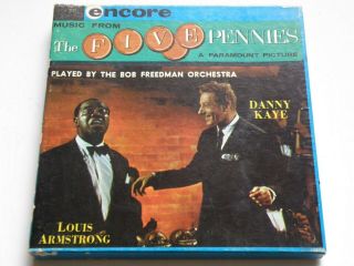Rare Louis Armstrong,  Danny Kaye The Five Pennies 7 " Stereo Tape Reel Album,  Vg,