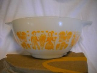 Pyrex Orange Amish Butterprint Cinderella Nesting Mixing Bowl 442 Rare 1.  5 Qt