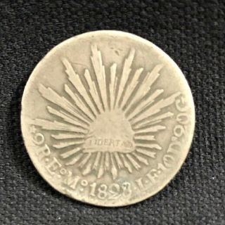 Mexico 1828 2 Real Eo Mo Silver Mexican Coin Fine Rare