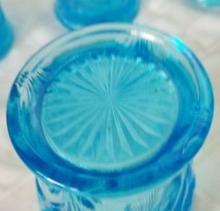RARE Discontinued MOSSER INVERTED THISTLE Spring Aqua Blue Glass Tumbler 3