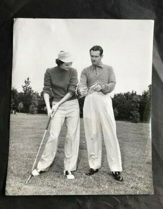 Golf: Rare Pencil Signed Press Photo Lloyd Mangrum /us Open / Ryder Cup / 1950s
