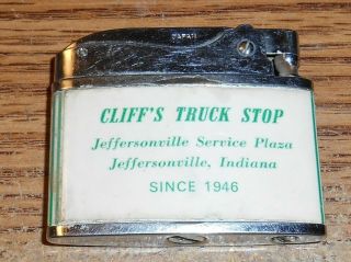 VINTAGE CONOCO CLIFF ' S TRUCK STOP FLAT ADVERTISING LIGHTER/RARE 2