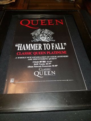 Queen Hammer To Fall Rare Radio Promo Poster Ad