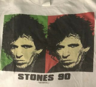 Rolling Stones Europe 1990 Rare Keith Richards T - Shirt