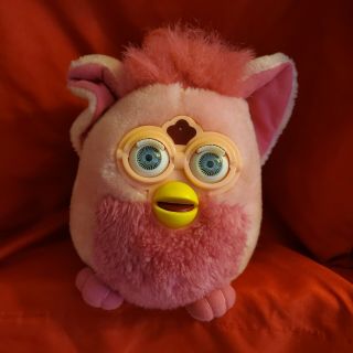 1999 Large Furby Plush 8 " To 12 " Really Rare And Cool Pink Furby