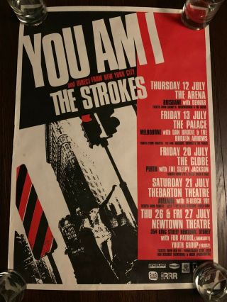 The Strokes You Am I Australian Tour Poster 2001 18x24 " Rare