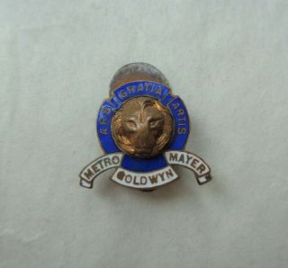 Rare Antique Mgm Metro Goldwyn Mayer Enamel Lion Employee Button Pin
