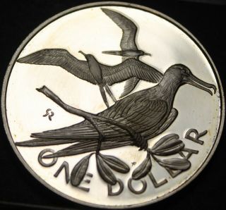 British Virgin Islands Dollar,  1980 Rare Silver Proof 3,  421 Minted Frigate Fr/sh
