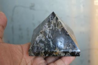 519g RARE NATURAL gabbro Crystal With Golden mica pyramid HEALING 2