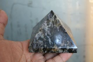 519g RARE NATURAL gabbro Crystal With Golden mica pyramid HEALING 3