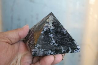 519g RARE NATURAL gabbro Crystal With Golden mica pyramid HEALING 5