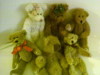6 Ty Attic Treasures Vintage Jointed Teddy Bears - Rare Beanies (1992 - 93)