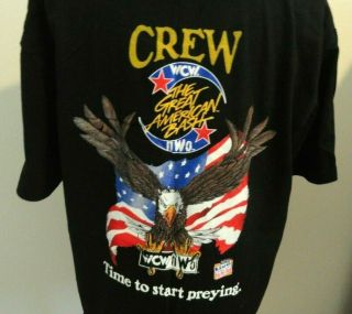 Vintage Wcw Great American Bash Ppv Crew - Shirt L Nwots Very Rare