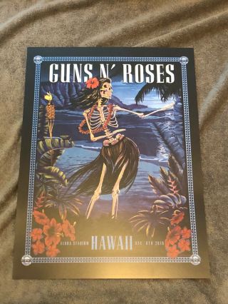 Rare Guns N Roses Lithograph Not In This Lifetime Hawaii 12/8/18 Ap 1 Of 2