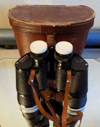 Rare Vintage Vernon Binoculars 7x50 7.  1 52010 Coated Optics W/ Case