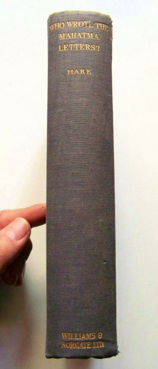 Rare 1936 U.  K.  1st Ed.  Who Wrote The Mahatma Papers? By Harold & William Hare