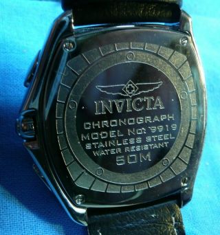 Invicta Chronograph Model No.  9919 Stainless Steel Men ' s Wrist Watch RARE 8