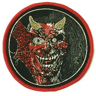 Iron Maiden - Eddie - Round Woven Patch Red Edging Purgatory Rare Aufnäher