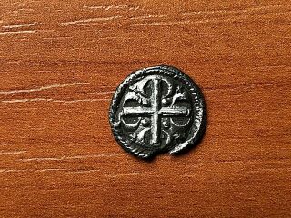 Authentic Medieval Hungary Silver Denar With Cross Unknown Rare