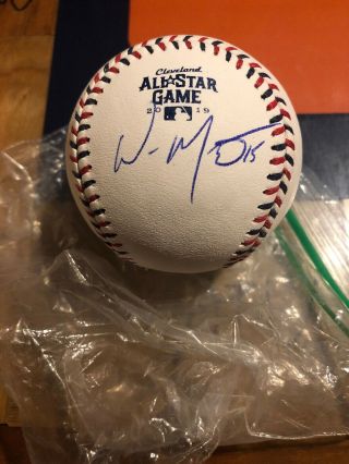 Whit Merrifield 2019 All Star Game Signed Autograph Baseball Royals Rare