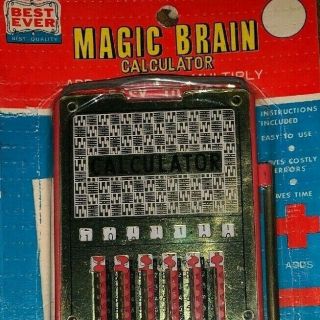 Rare Vintage Magic Brain Pocket Calculator Mechanical Japan Best Ever