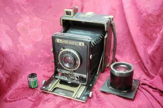 Rare Camera Graflex With Two Lens.  Carl Zeiss Tessar End Bausch & Lomb.