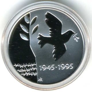 Xs - Norway Silver 50 Kroner 1995 World War Ii Rare Case & Certif.