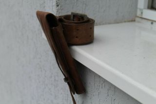 WWI WWII Rare Leather Belt With Holster BERETA 2