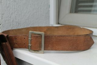 WWI WWII Rare Leather Belt With Holster BERETA 5