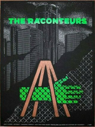 The Raconteurs Tour Poster Detroit 7 - 12 - 19 Rare D Jack White Stripes