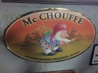 Very Rare Gnome Mc Chouffe Beer Bier Metal Tin Bar Sign Display