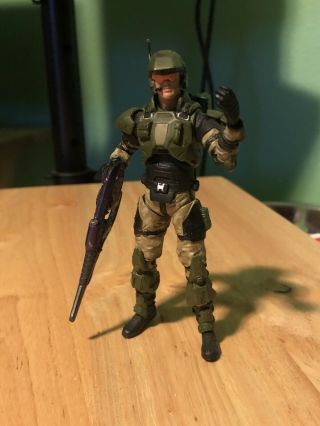Mcfarlane Halo 3 Reach Video Game Action Figure Unsc Marine Green Carbine Rare