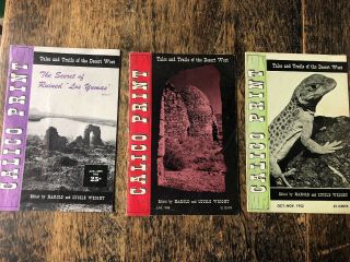 3 Rare 1952 Copies Of " Caico Print " Full Of Great Old Photos Of The Desert West