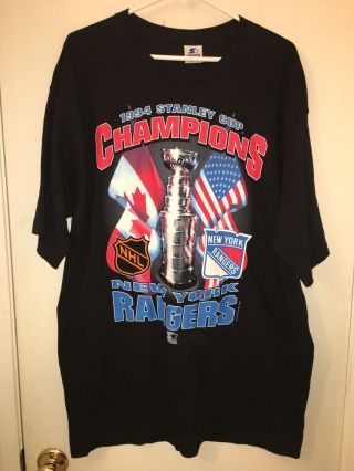 Rare 1994 Starter Nhl York Rangers Stanley Cup Champions T - Shirt Size Xl