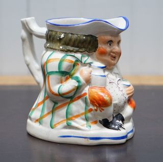 Very Rare Staffordshire Pearl Ware Toby Jug Typically Modelled Drinking Ale Milk