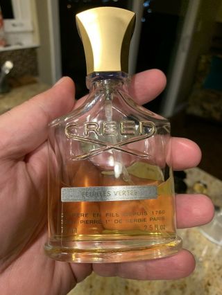 Rare 75 Ml Tester Bottle Of Vaulted Creed Feuilles Vertes - Limited Edition