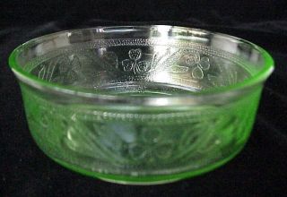 Rare Vintage Green Cloverleaf 4” Bowl Depression Glass Hazel - Atlas
