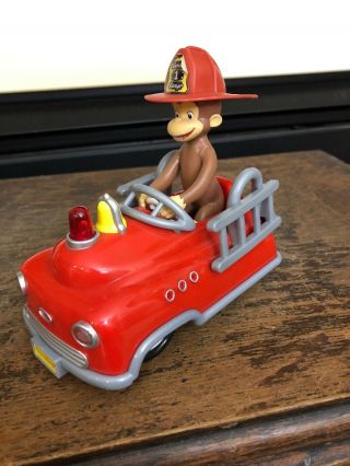 Curious George Bump N Go Fire Truck Toy Lights Sound Retired Htf Rare Marvel Toy